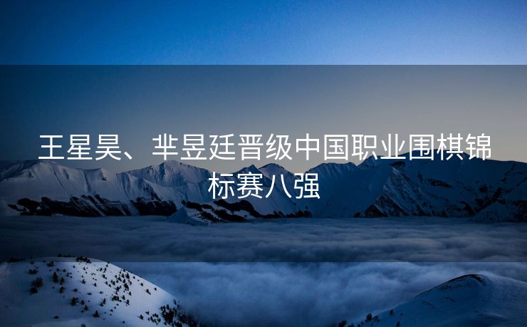 王星昊、芈昱廷晋级中国职业围棋锦标赛八强