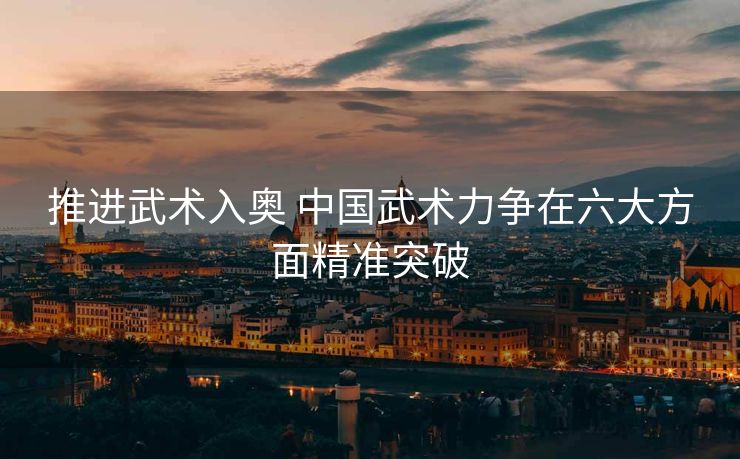 推进武术入奥 中国武术力争在六大方面精准突破