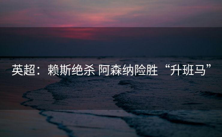 英超：赖斯绝杀 阿森纳险胜“升班马”