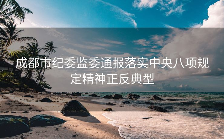 成都市纪委监委通报落实中央八项规定精神正反典型