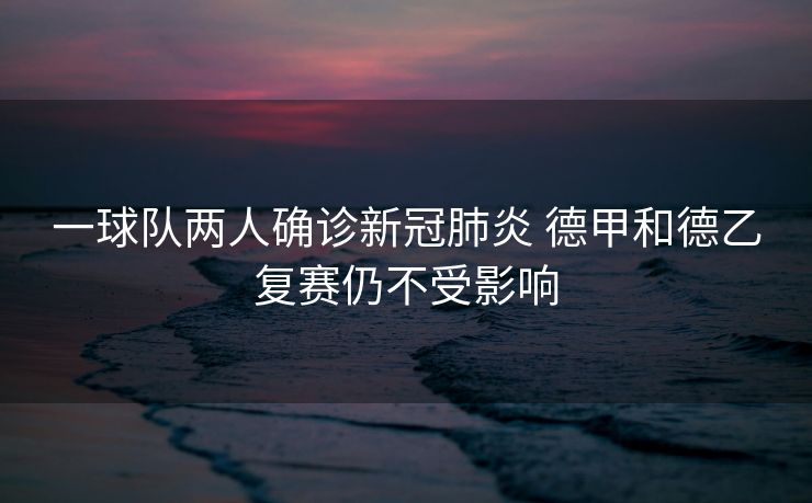 一球队两人确诊新冠肺炎 德甲和德乙复赛仍不受影响