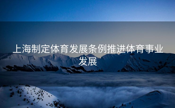 上海制定体育发展条例推进体育事业发展