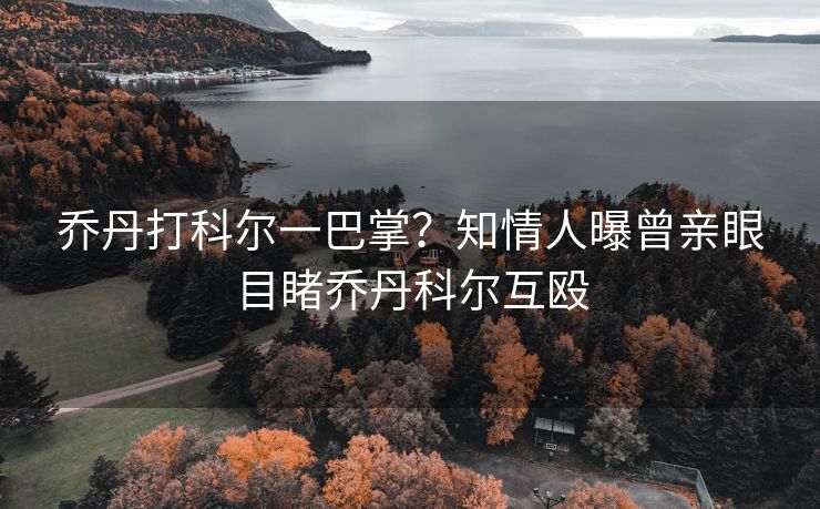 乔丹打科尔一巴掌？知情人曝曾亲眼目睹乔丹科尔互殴
