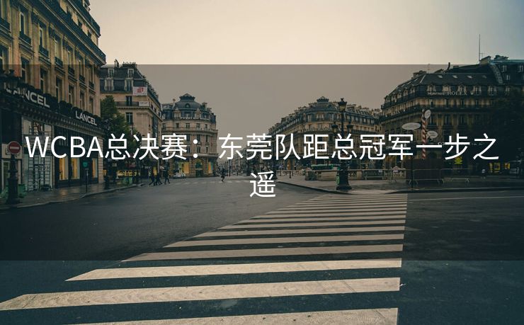 WCBA总决赛：东莞队距总冠军一步之遥