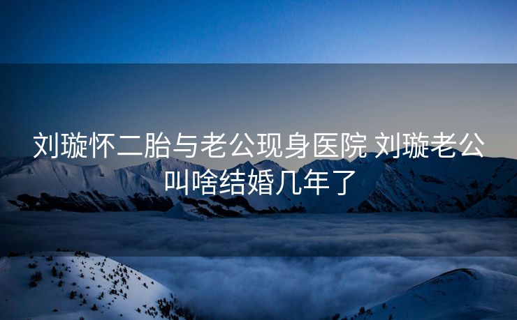 刘璇怀二胎与老公现身医院 刘璇老公叫啥结婚几年了