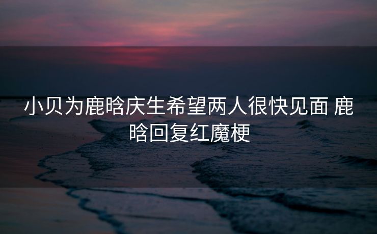 小贝为鹿晗庆生希望两人很快见面 鹿晗回复红魔梗