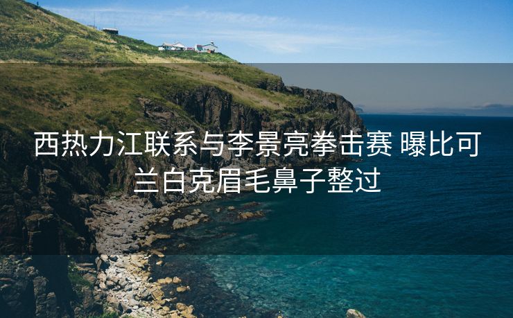 西热力江联系与李景亮拳击赛 曝比可兰白克眉毛鼻子整过