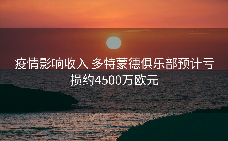 疫情影响收入 多特蒙德俱乐部预计亏损约4500万欧元
