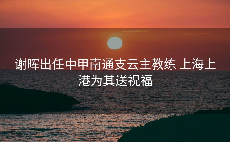 谢晖出任中甲南通支云主教练 上海上港为其送祝福