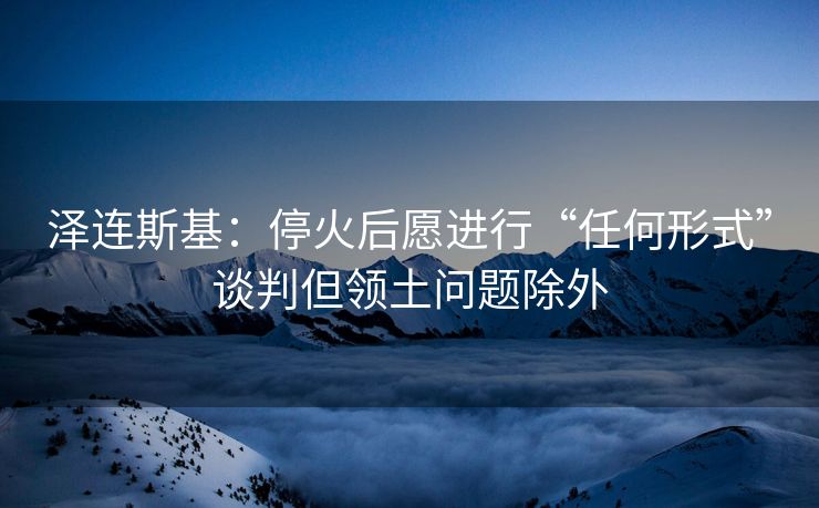 泽连斯基：停火后愿进行“任何形式”谈判但领土问题除外