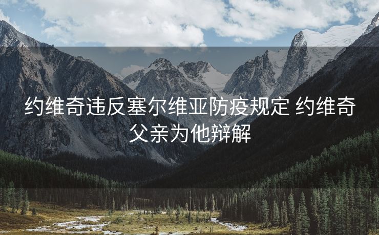 约维奇违反塞尔维亚防疫规定 约维奇父亲为他辩解