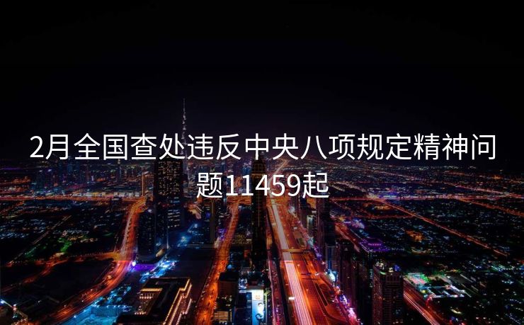 2月全国查处违反中央八项规定精神问题11459起