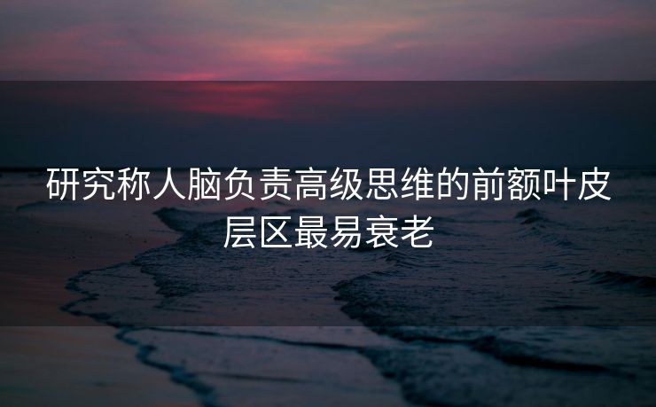 研究称人脑负责高级思维的前额叶皮层区最易衰老