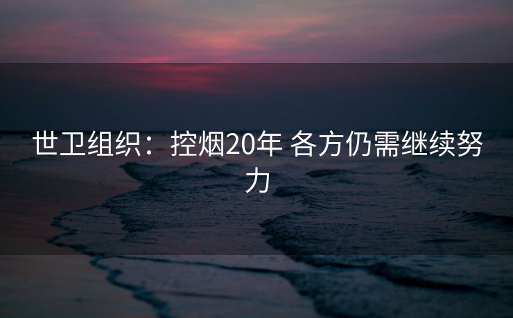 世卫组织：控烟20年 各方仍需继续努力