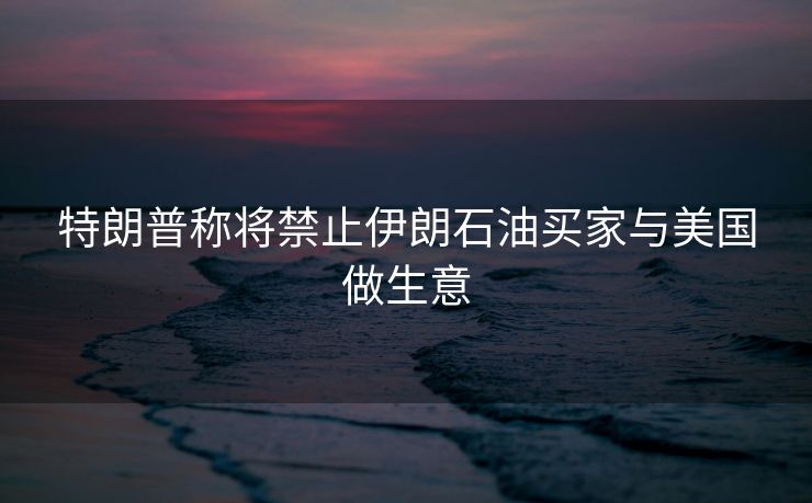 特朗普称将禁止伊朗石油买家与美国做生意