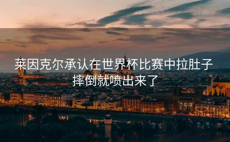 莱因克尔承认在世界杯比赛中拉肚子 摔倒就喷出来了