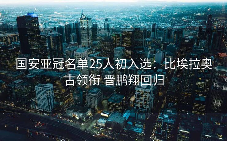国安亚冠名单25人初入选：比埃拉奥古领衔 晋鹏翔回归