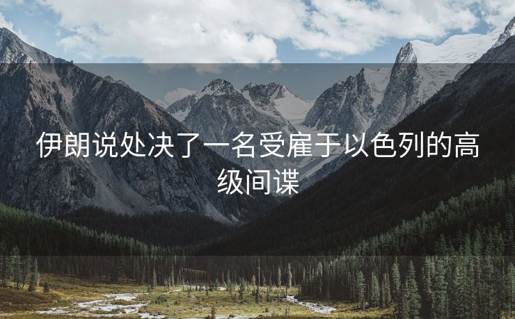 伊朗说处决了一名受雇于以色列的高级间谍