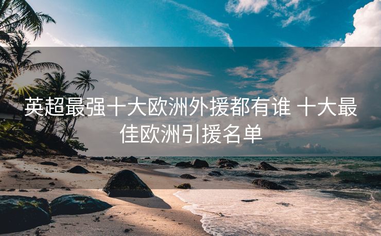 英超最强十大欧洲外援都有谁 十大最佳欧洲引援名单