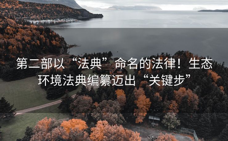 第二部以“法典”命名的法律！生态环境法典编纂迈出“关键步”