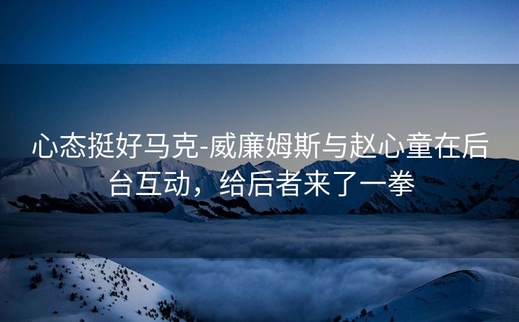 心态挺好马克-威廉姆斯与赵心童在后台互动，给后者来了一拳