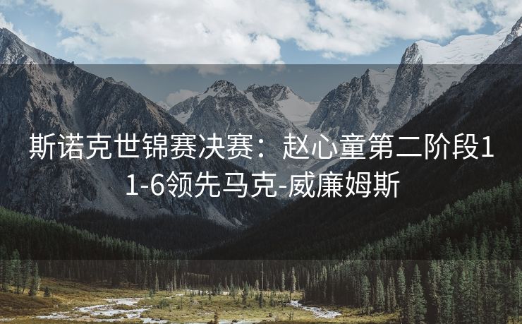 斯诺克世锦赛决赛：赵心童第二阶段11-6领先马克-威廉姆斯