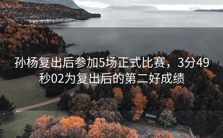 孙杨复出后参加5场正式比赛，3分49秒02为复出后的第二好成绩