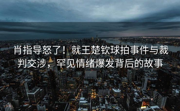 肖指导怒了！就王楚钦球拍事件与裁判交涉，罕见情绪爆发背后的故事