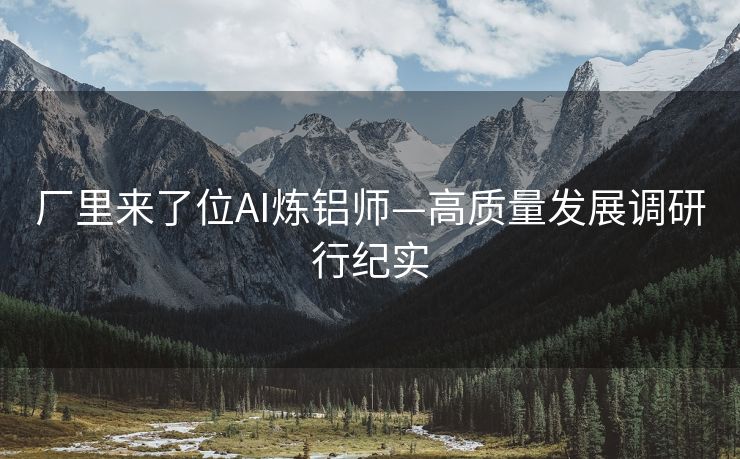 厂里来了位AI炼铝师—高质量发展调研行纪实
