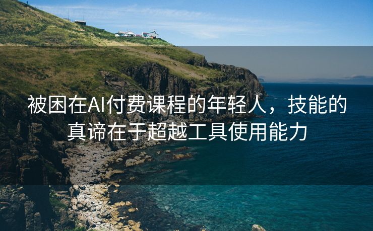 被困在AI付费课程的年轻人，技能的真谛在于超越工具使用能力