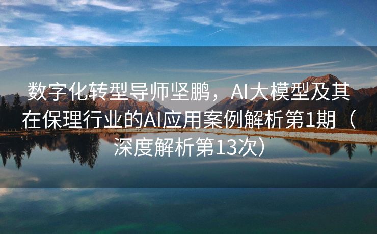 数字化转型导师坚鹏，AI大模型及其在保理行业的AI应用案例解析第1期（深度解析第13次）
