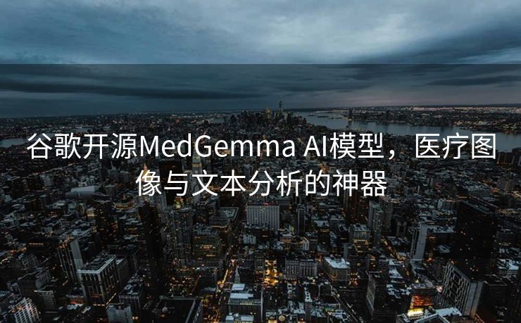 谷歌开源MedGemma AI模型，医疗图像与文本分析的神器