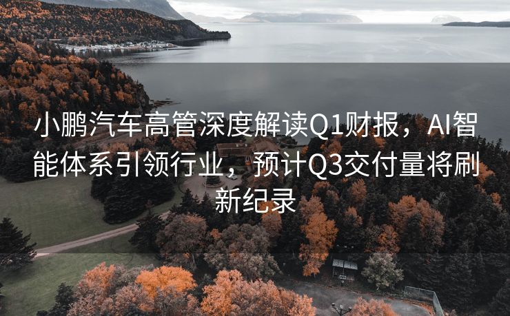 小鹏汽车高管深度解读Q1财报，AI智能体系引领行业，预计Q3交付量将刷新纪录