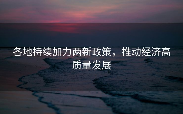 各地持续加力两新政策，推动经济高质量发展