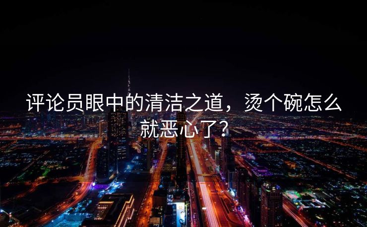 评论员眼中的清洁之道，烫个碗怎么就恶心了？