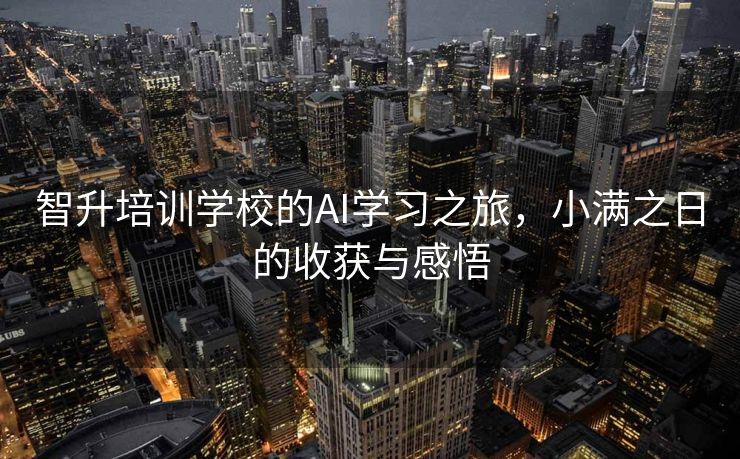 智升培训学校的AI学习之旅，小满之日的收获与感悟