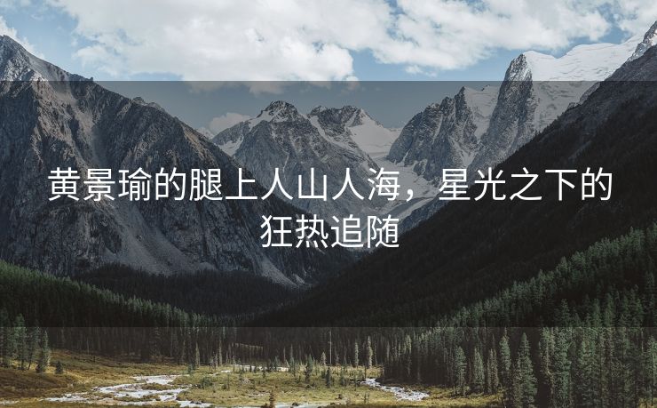 黄景瑜的腿上人山人海，星光之下的狂热追随