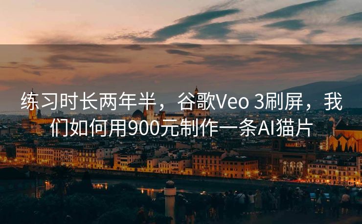 练习时长两年半，谷歌Veo 3刷屏，我们如何用900元制作一条AI猫片