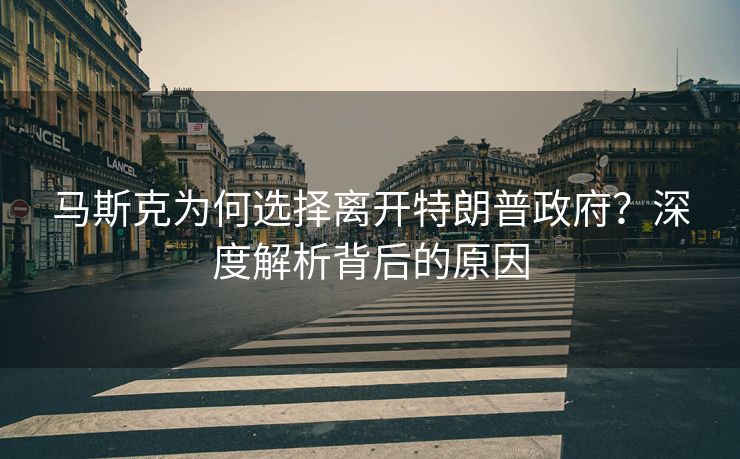 马斯克为何选择离开特朗普政府？深度解析背后的原因