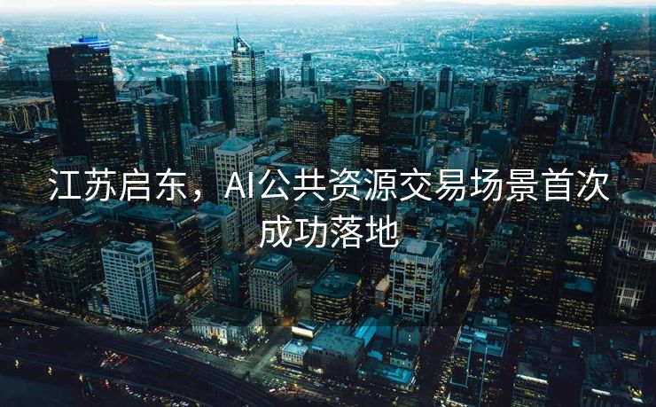 江苏启东，AI公共资源交易场景首次成功落地