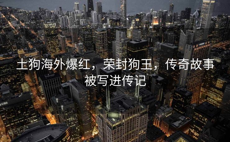 土狗海外爆红，荣封狗王，传奇故事被写进传记