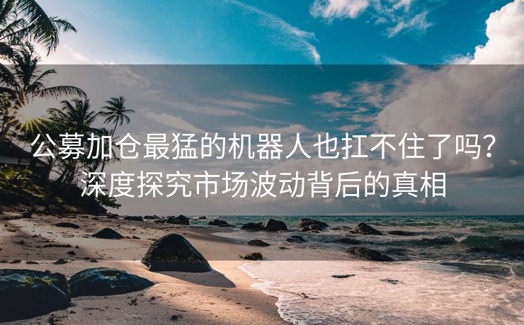 公募加仓最猛的机器人也扛不住了吗？深度探究市场波动背后的真相