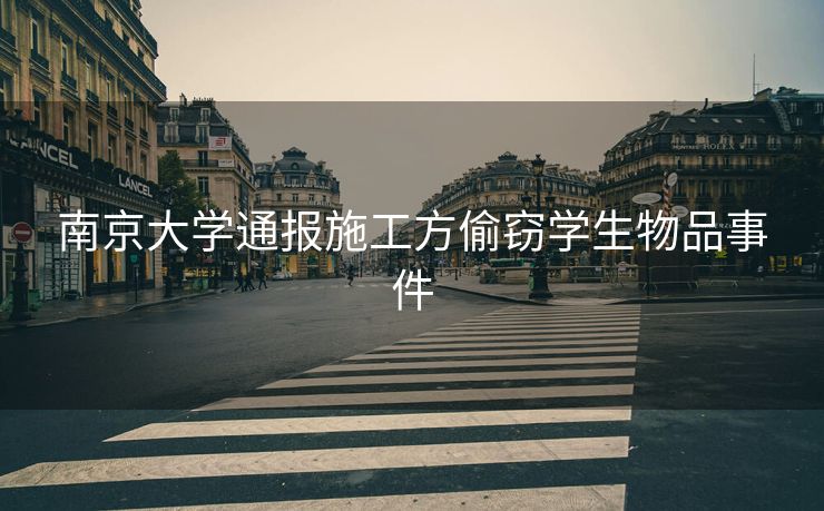 南京大学通报施工方偷窃学生物品事件