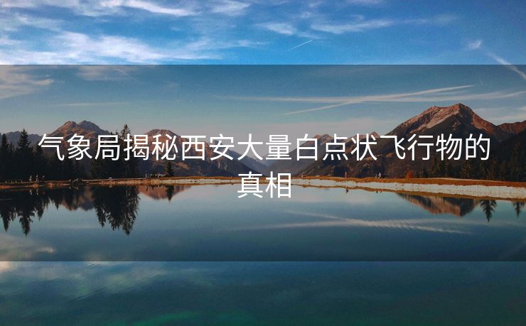 气象局揭秘西安大量白点状飞行物的真相