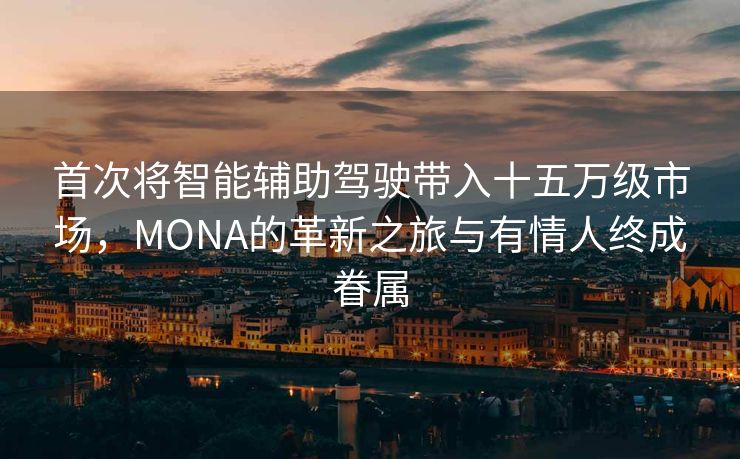 首次将智能辅助驾驶带入十五万级市场，MONA的革新之旅与有情人终成眷属